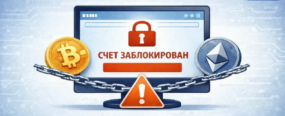 Блокировка счёта из-за криптовалюты
