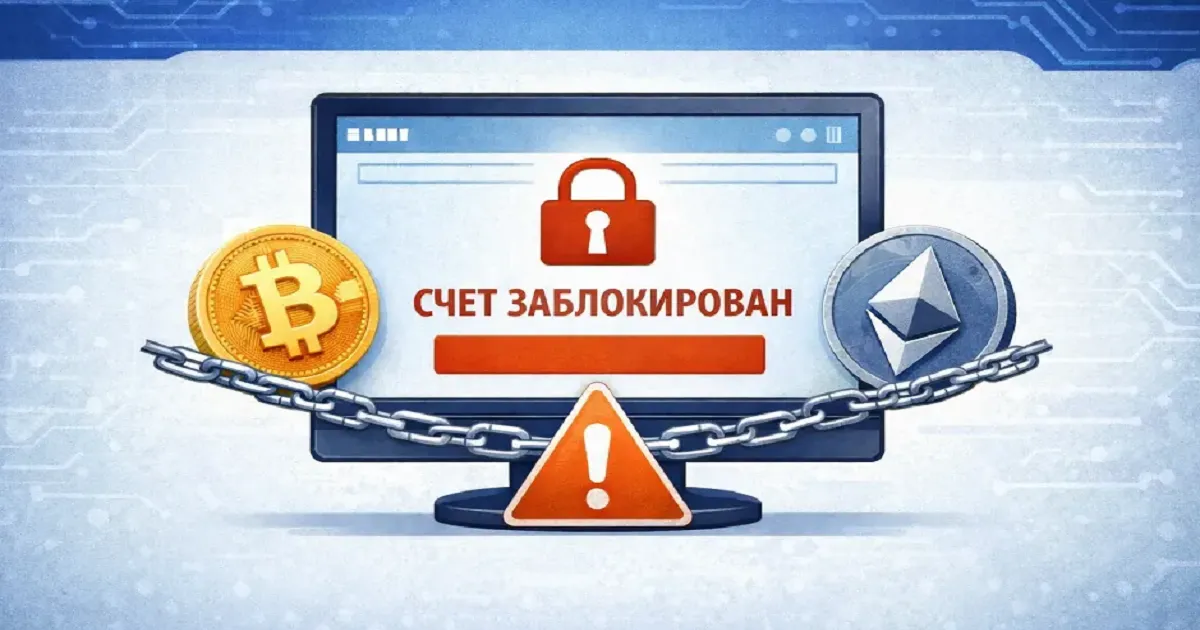 Блокировка счёта из-за криптовалюты